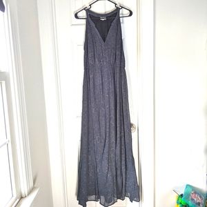 Navy and Gold Floral Maxi Dress size L/XL